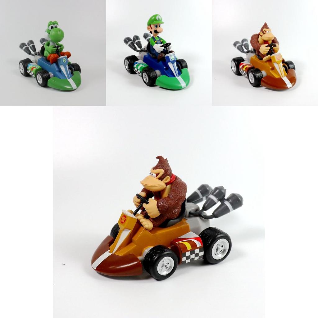 Geschenke Super Mario Kart Prinzessin Peach Pull-Back-Figur Auto PVC-Spielzeugsammlung mit zerlegbaren Gliedmaßen