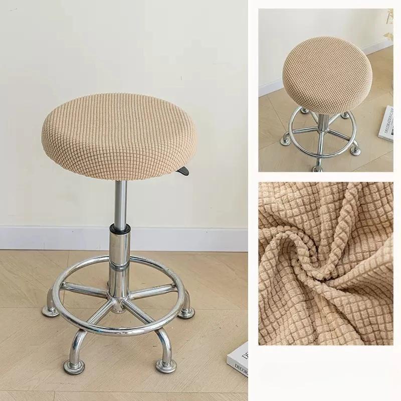 Round Jacquard Stool Cover Stretch Domestic To Use Saet Cover Case Elastic Chair Soft Cushion Cover Washable Bar Chair Slipcover Thick
