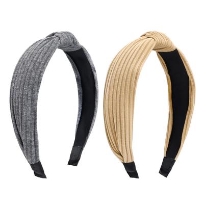 Drahtgeknotetes Stirnband, Knoten-Turban-Stirnband, Schleife, breites Headwrap-Kopfband, elastisches Haar-Accessoire für Frauen