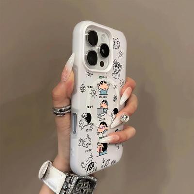 Magnetic Jelly 2-in-1 Phone Case for Apple Case Premium Phone Case Stand Trendy Creative Simple Crayon Shin-chan