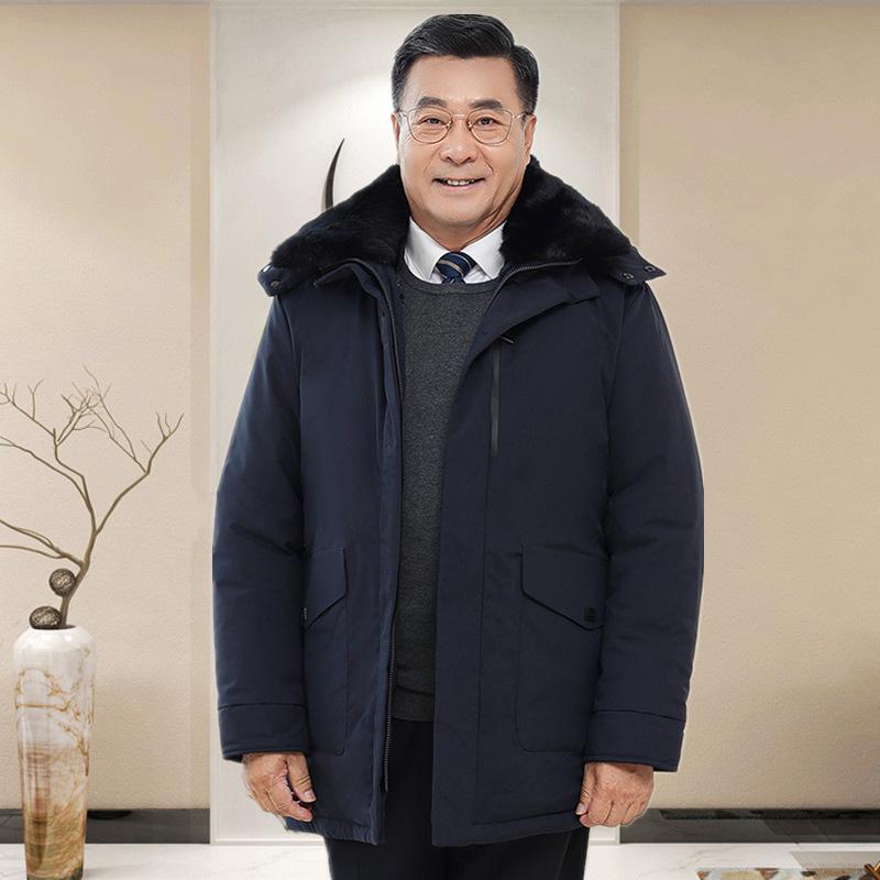 

Men s Winter White Down Jacket with Thick Fur Collar for Warmth 4XL