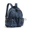 Denim Backpack Women's Fashionable Casual School Bag Trendy Rucksack with Drawstring Pockets