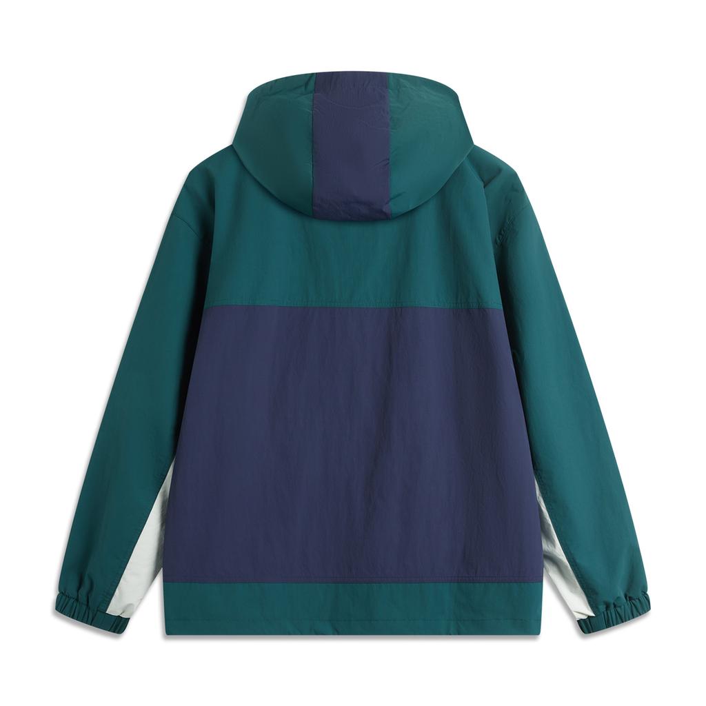 Li-Ning Lettuce Edge Water-Resistant Windbreaker With Hood Unisex Outerwear Reflection-Blue Deep-Navy-Blue Off-White AFDU927-1