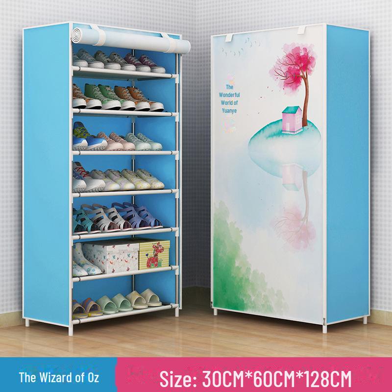 

Упрощенная многоуровневая полка для обуви: Пылезащитный шкаф для хранения вещей дома и в общежитии Length 60 Width 30