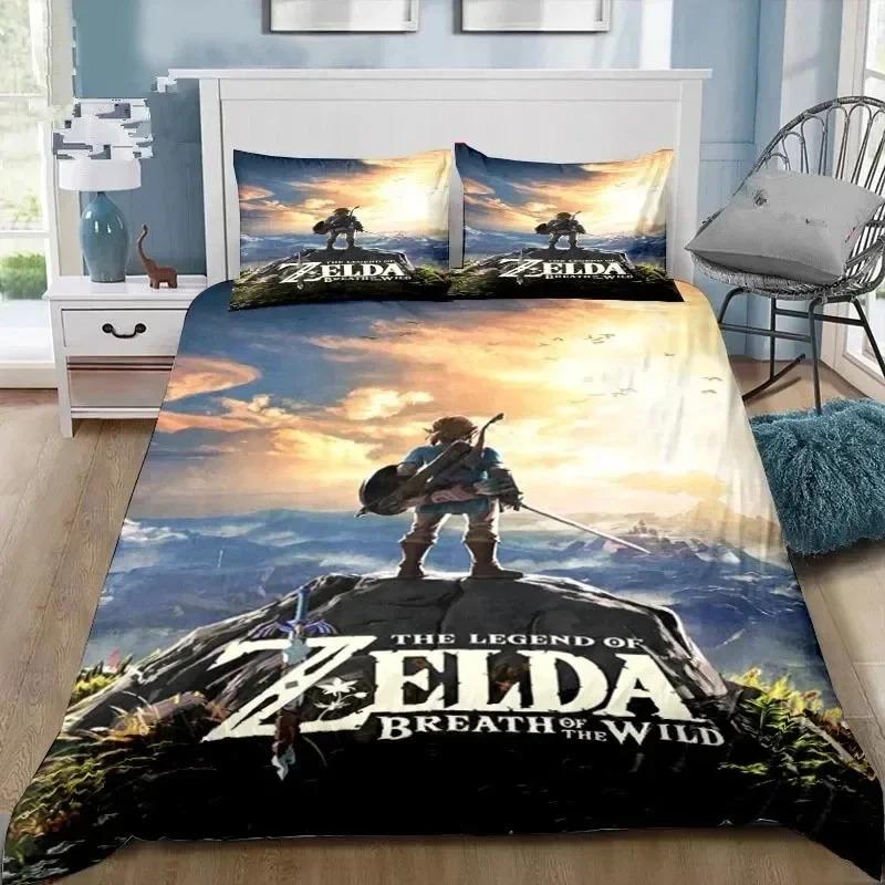 Cartoon Zeldas Series Bedding Set Duvet Cover Bed Set Quilt Cover Pillowcase Comforter King Queen Size Boys Adult Bedding Set
