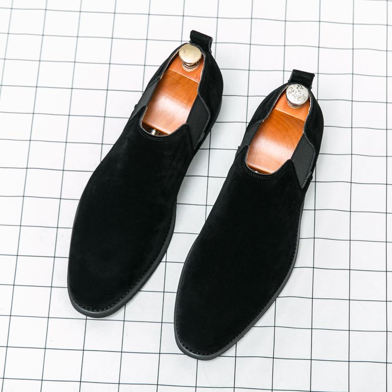 

Мода Новое поступление Остроносые туфли слипоны из замшевой кожи для мужских дизайнерских свадебных комфортных лоферов Sapatos Tenis Masculino 38 чёрный