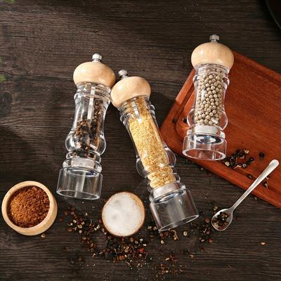 Adjustable Coarseness Acrylic Pepper Salt Grinder Manual Salt and Pepper Bottle  Dinning Table
