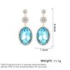 Women's Light Luxury Design Elegant Simple Niche Versatile Pendant Earrings Fashionable Oval Geometric Zircon Earrings