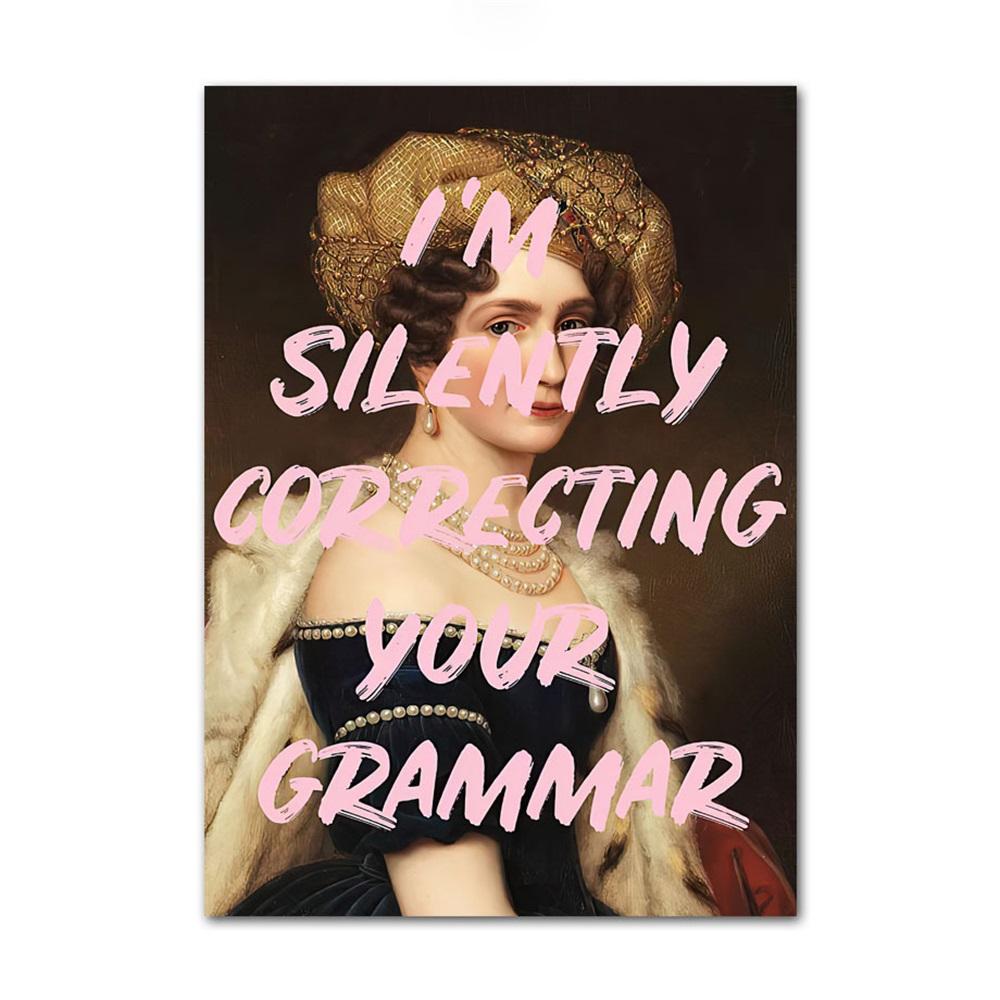 

Винтажный забавный плакат с цитатой для девушки, абстрактный феминистский портрет, настенная живопись на холсте, картина для гостиной, домашний декор 40x60cm No Framed