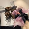 Korean Elegant Bow Mesh Scrunchie: 2026 High-End Ponytail Bun Hair Tie
