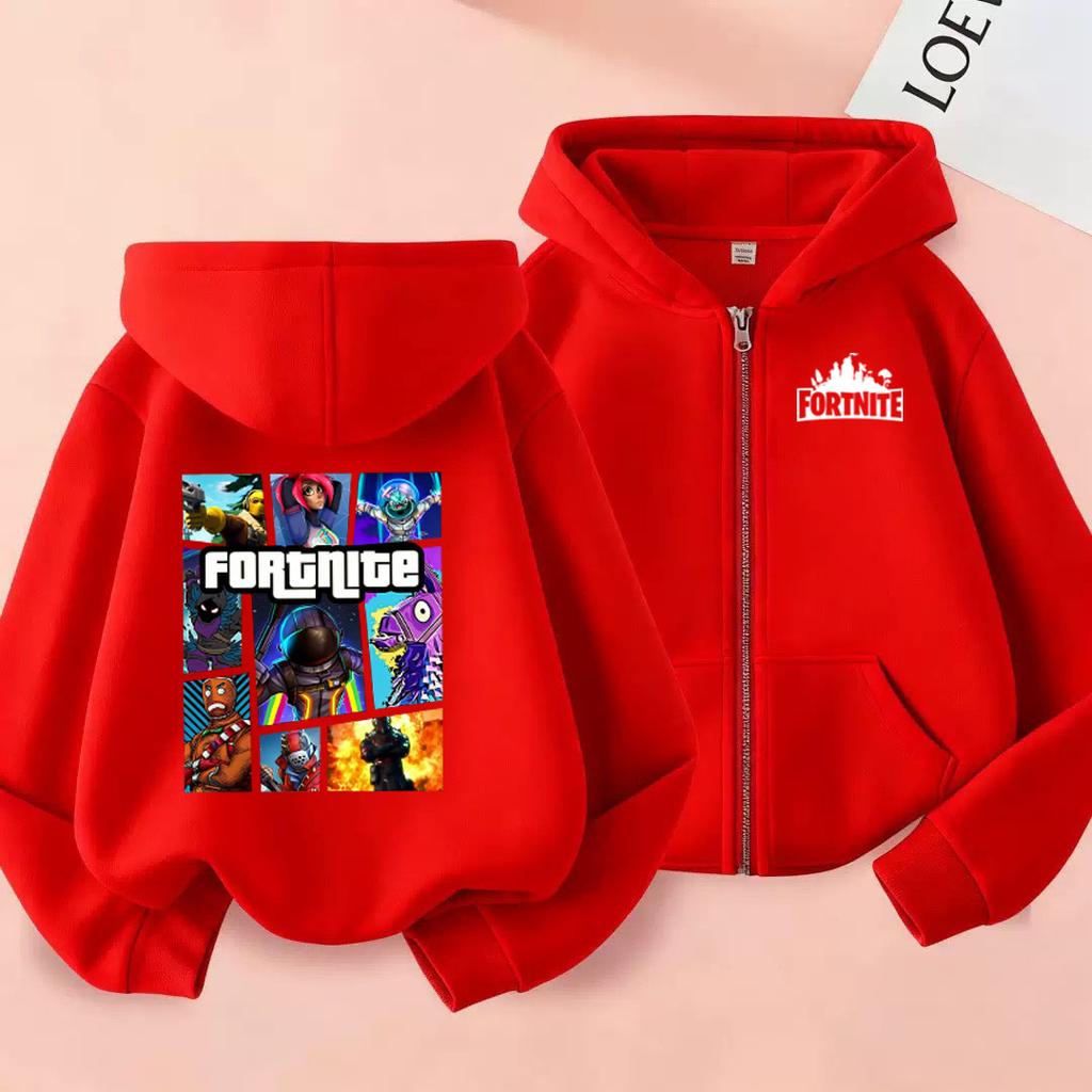 New Fortnite Game Printed Children's Leisure Cartoon Long Sleeve Autumn/Winter New Teenager Zipper Sweatshirt Hoodie