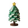 Christmas Tree Trivet Mats Set Heat-Resistant Wood Tripod Pot Holder Stain Resistant Table Protectors for Kitchen Dining