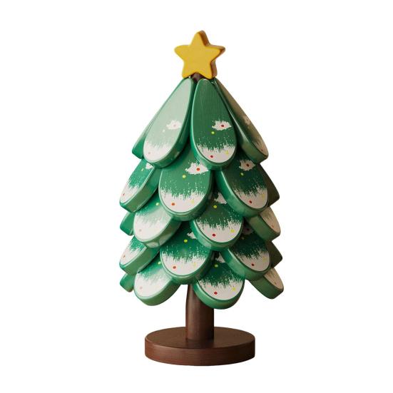 Christmas Tree Trivet Mats Set Heat-Resistant Wood Tripod Pot Holder Stain Resistant Table Protectors for Kitchen Dining