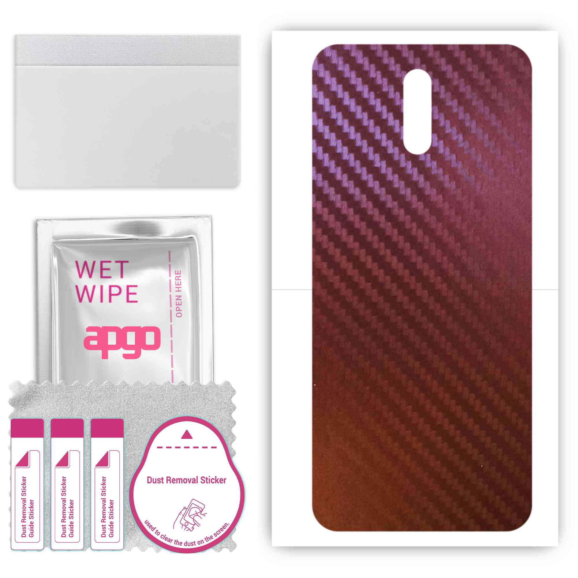 

apgo skin sticker film foil vinyl for the BACK compatible with Nokia 2.3, scratch-resistant, easy to install - Carbon Chameleon CAKA5