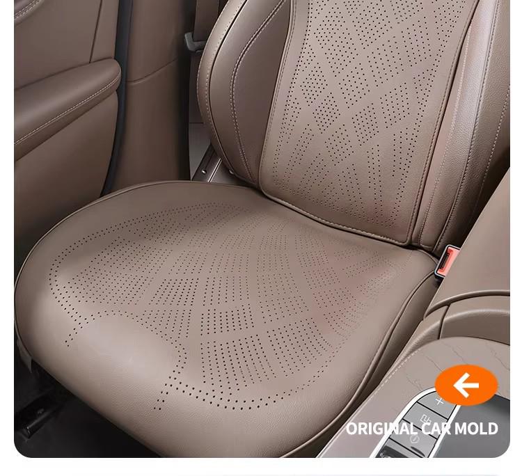 Lantu Universal Car Seat Cushion - Breathable Nappa Leather for All Seasons (Free/Zhiyin/Mengxiangjia/ZhuiGuang)