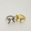Customizable Open Butterfly Ring with Smooth Surface and Adjustable Wide Band