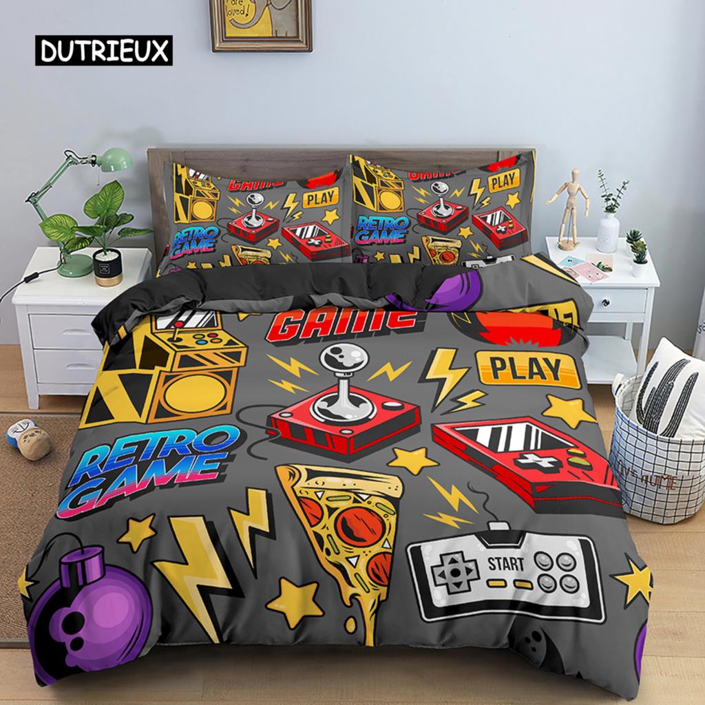 

Game Controller Duvet Cover Gamer Printing Bedding Set Duvet Cover for Boys Teens Room Decorations Cartoon Colorful Game Theme US Queen(228x228cm)