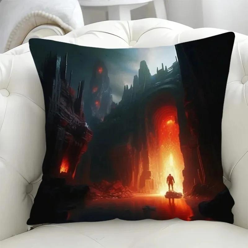 Luxury Home Decor Pillow Cover Hell Reaper Style Pattern Cushion Cover Sofa Office Cushion Cover