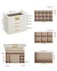 SONGMICS Jewelry Box, Large Capacity Accessory Case, 4-Tier Drawer, Ring and Bracelet Storage, Glass Lid, Mother's Day Gift, White JBC161W01