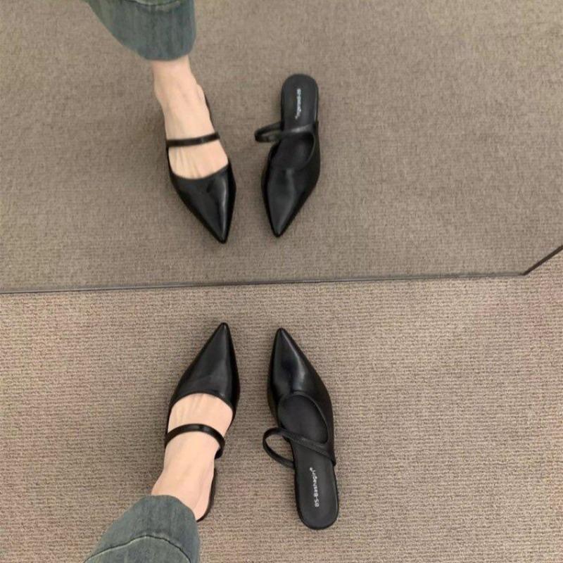 Summer New Style Women's Spring Summer Pointed Toe Women's Slippers Fashion Shallow Party Dress Ladies Flats Slides Shoes
