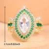 Gorgeous Two Colors Available Marquise White Green Zircon Statement Ring for Women Daily Wear and Party