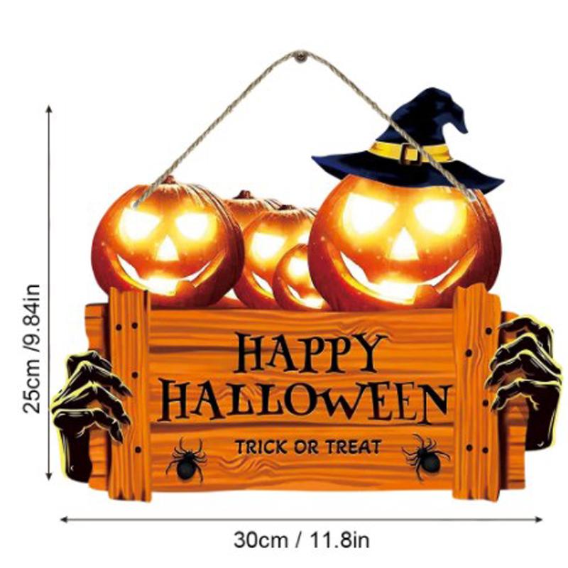 Happy Halloween Wooden Sign, Pumpkin with Hat Wooden Sign, Party Holiday Decoration Home Decorations Halloween Decoration