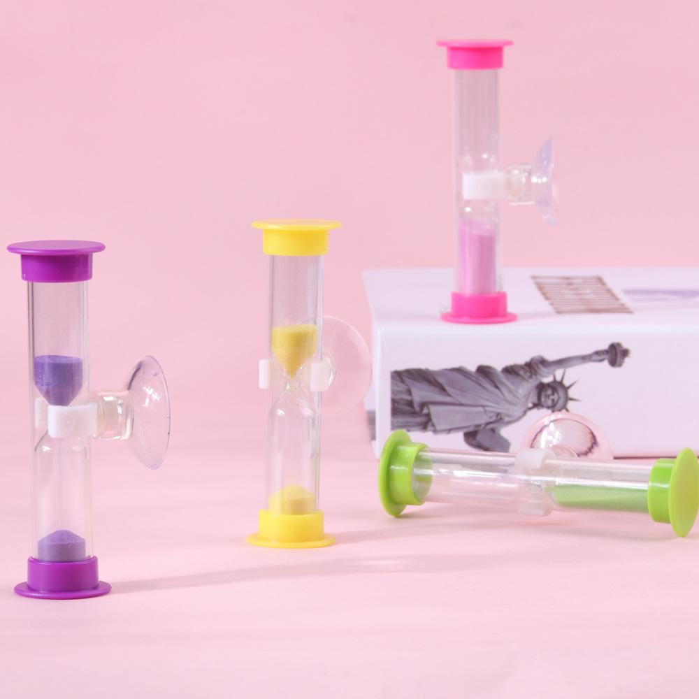 2/3 Minute Brushing Tooth Shower Timer Children Plastic Suction Cup Hourglass Sand Clock Desktop Ornament