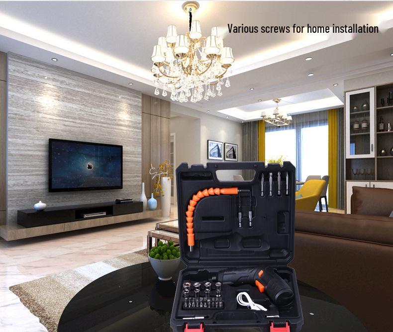 Rechargeable Multi-Functional Electric Screwdriver, Foldable Mini Hand Drill Gun Set
