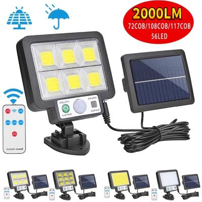 2000LM Led Solar Wall Lamp 3 Mode Ip65 Waterproof Motion Sensor Street Light For Garden Courtyard Porch Yard