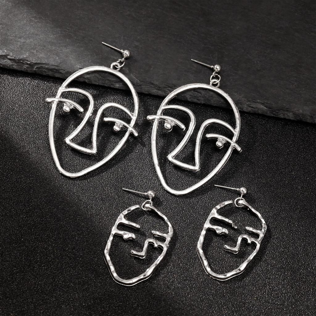 Personalized Stud Earrings, Simple Point Drill Face Hollow Stud Earrings