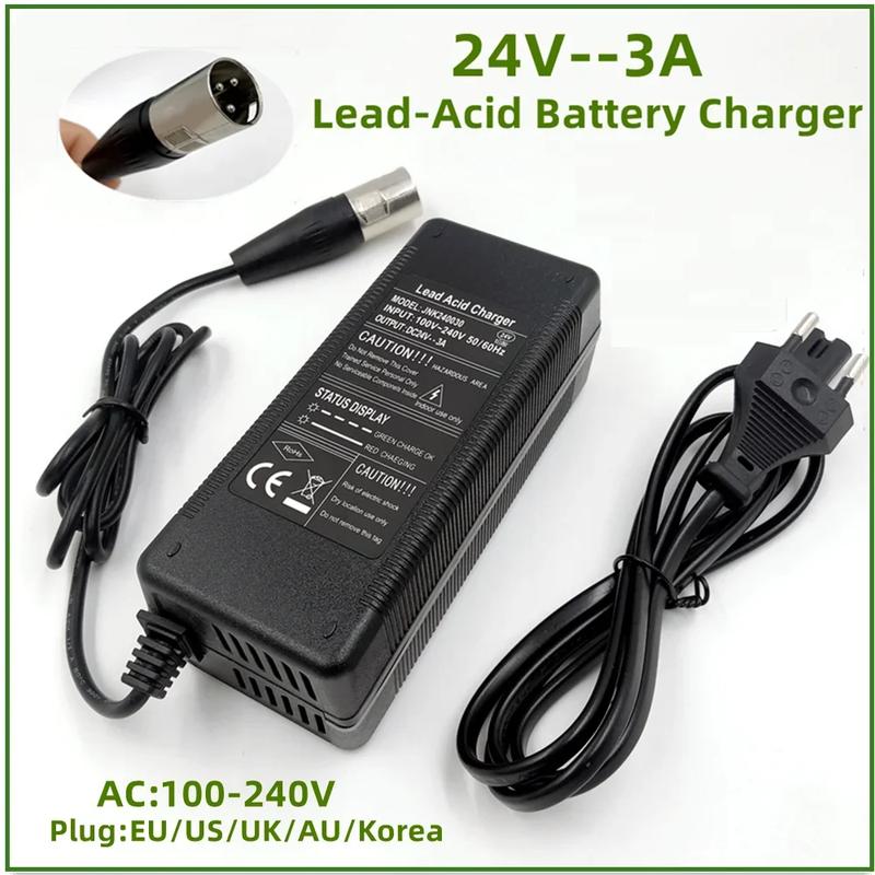 24V 3A Lead Acid Battery Charger For Wheelchair For Lead-acid Battery 3-Pin XLR Connector