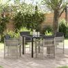 5-Piece Garden Dining Set with Light Grey Cushions In Synthetic Rattan 3380665
