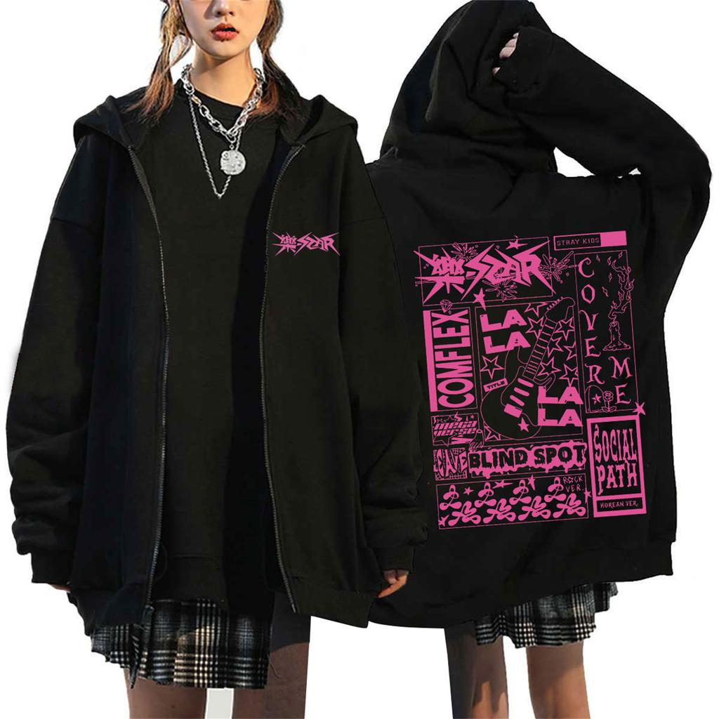 Women's Casual Fashion Printed Long Sleeve Zipper Hooded Sweatshirt