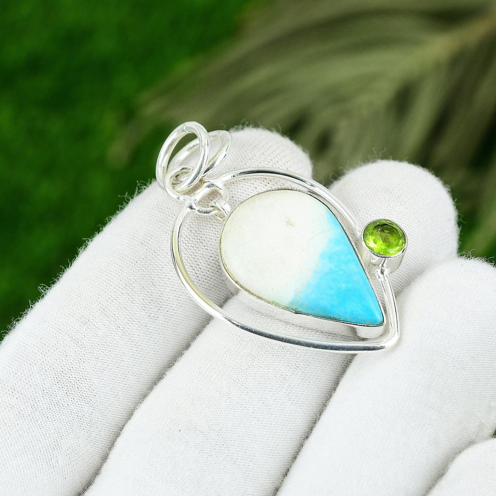 Muttertags-Sale 925 Silber Arizona Türkis Edelstein Peridot Anhänger Schmuck