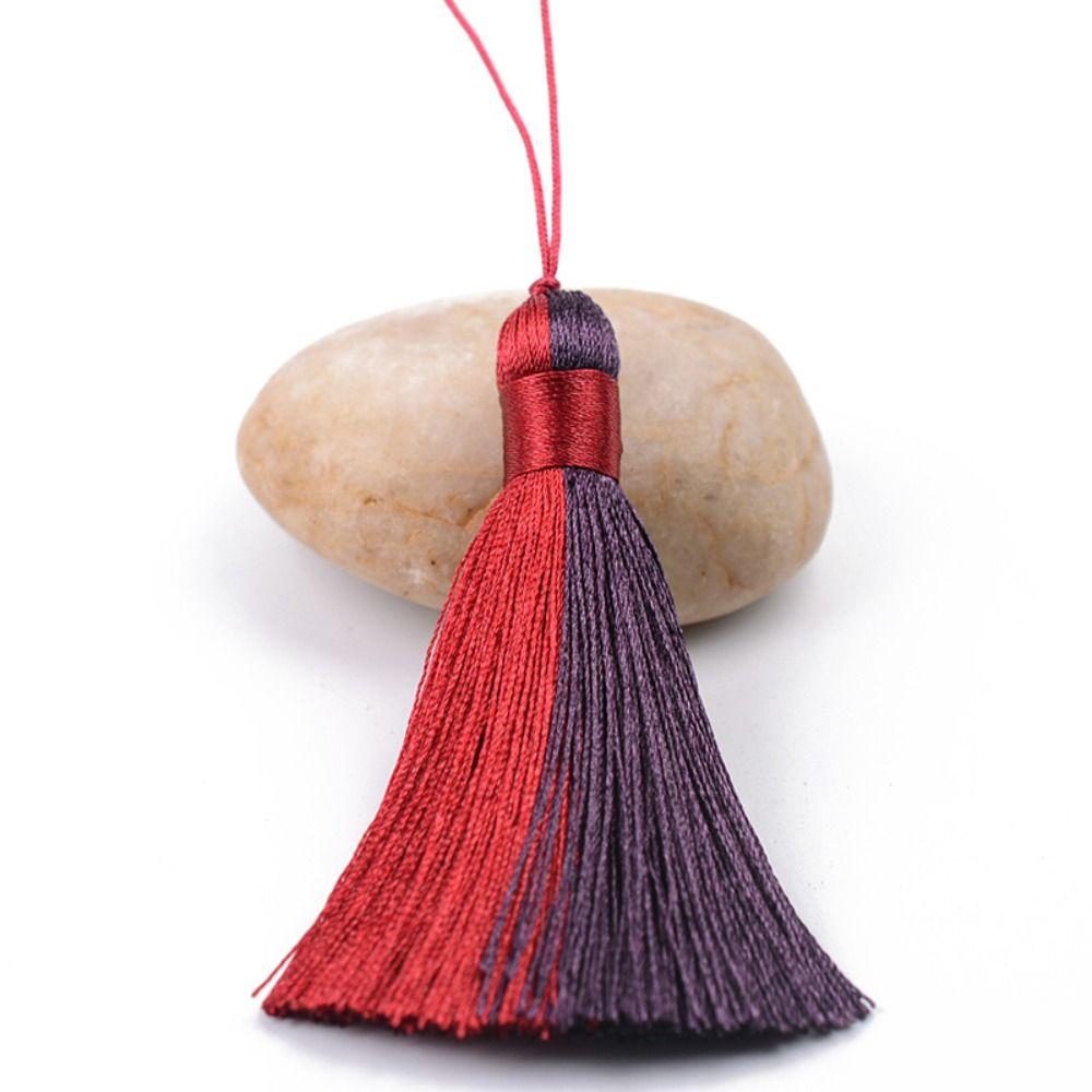 Soft Thread Fringe Tassel Charm Two-Tone Color Gradient Tassel Ornament  For Jewelry DIY
