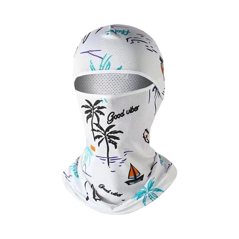 Summer Ice Silk Sun Protection Headgear Neck Guard Breathable Dustproof Cycling Mask Wearing with Helmets