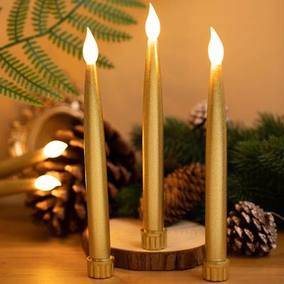 (Nikita) Pólo longo luz sem chama para o natal poste longo led vela luz pólo longo velas de luz decorativa 2 pçs ouro melhor para o casamento