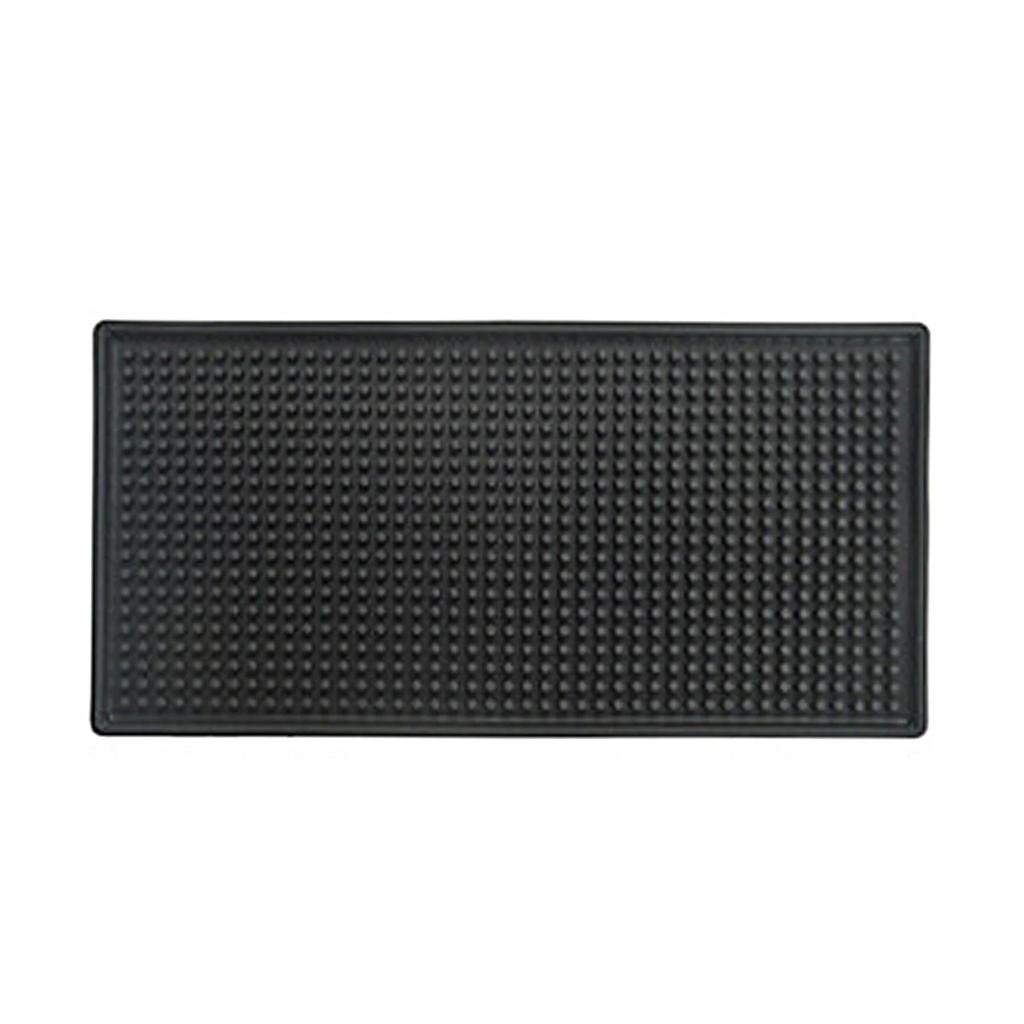 Rubber Bar Mat Coffee Maker Countertop Spill Mats Bar Service Mat Dish Glass Drying Mat for Barista Cocktail Bartender Black