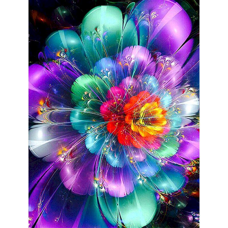 5D kulatá diamantová malba Diamantové květiny ve váze Nástěnná mozaika domácí dekorace 40X50CM