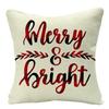 Christmas Cushion Cover Xmas Decorative Farmhouse Buffalo Check Pillowcase Holiday Party Decor Pillow Cover for Living Room Seat
