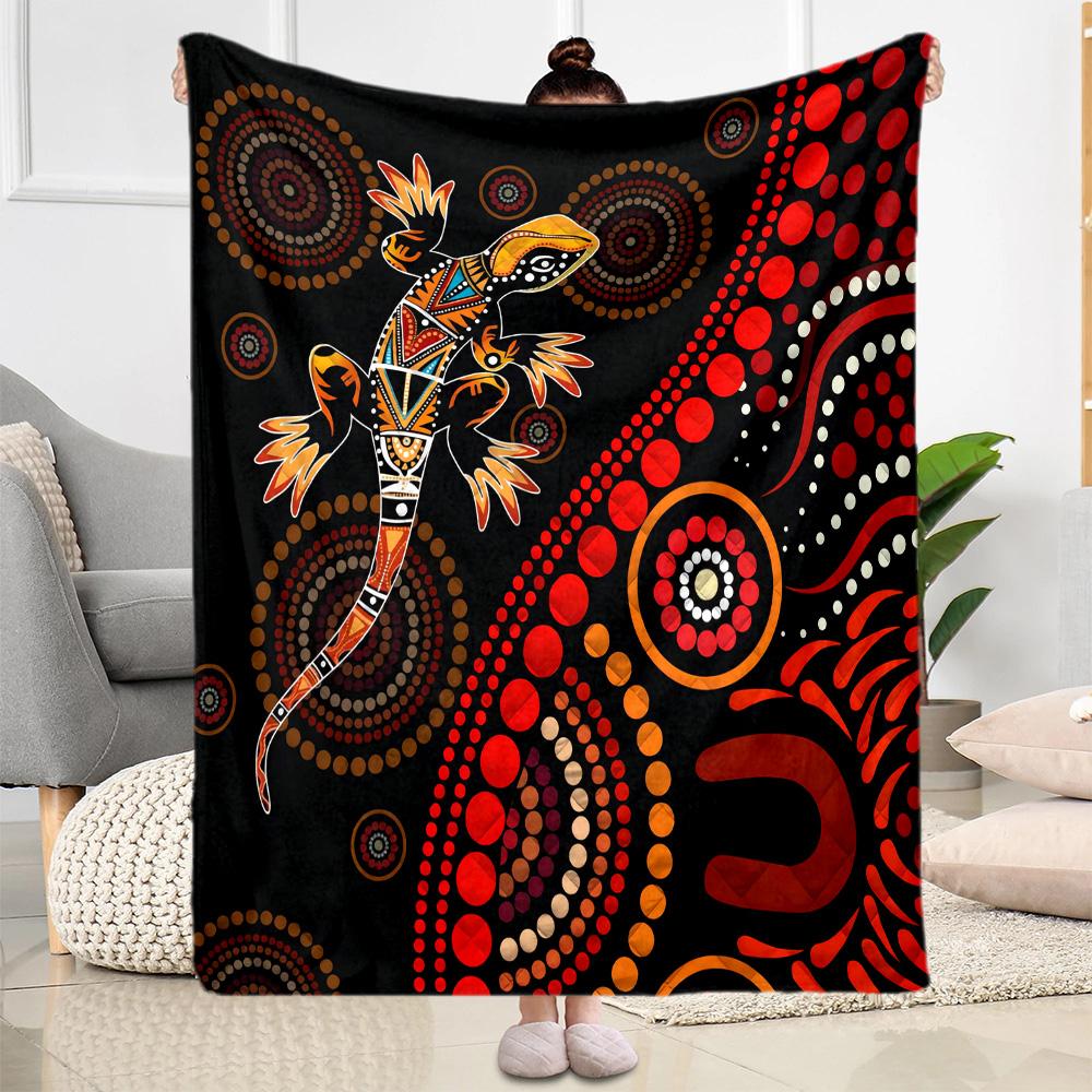 Australian Aboriginal Style 22 Blanket Soft Warm Cozy Perfect for Seaside Couch Picnics All-Season Use Modern Style Birthday Christmas Gift Blanket
