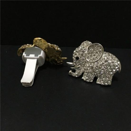 Cute Elephant Rhinestones Car Air Vent Freshener Perfume Clip Diffuser Decor