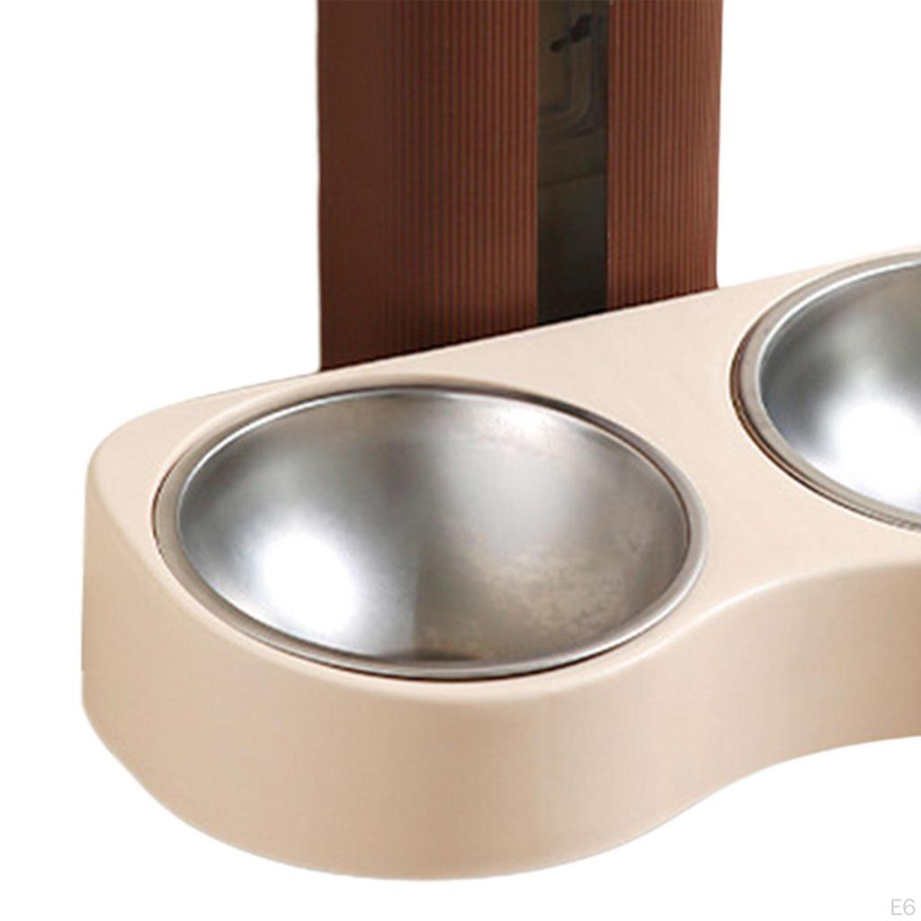 Double Cat Bowl, Multi-Function Raised Feeder Decoration Drinking Bowl Wall Mounted Watering