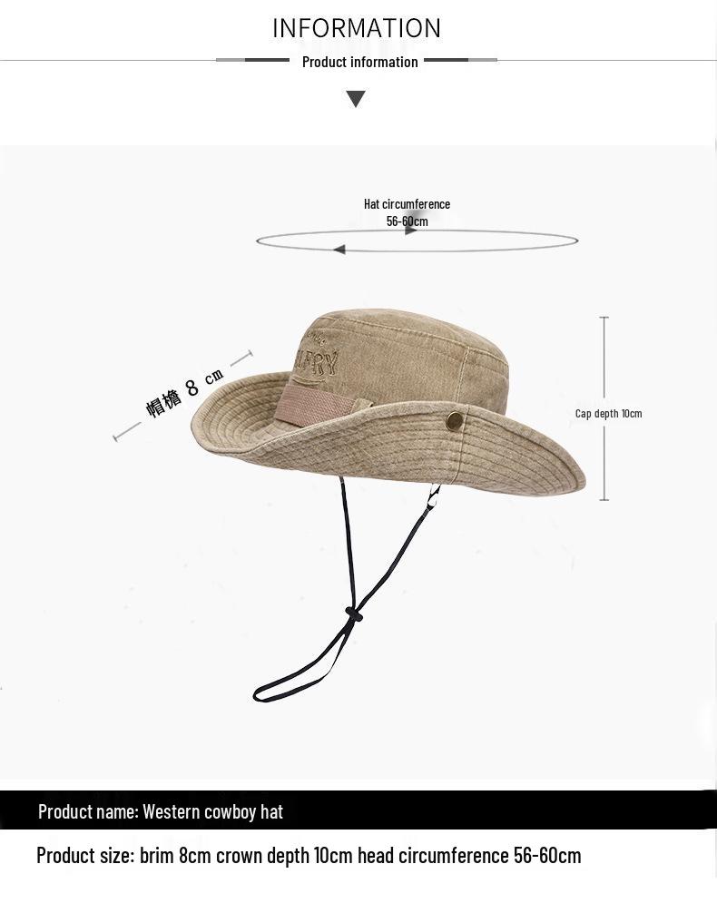 Waschbarer Sommer-Eimerhut für Damen – Sonnenschutz, Sonnenschutz, Stilvolles Western-Cowboy-Design für Camping und Wandern im Freien.