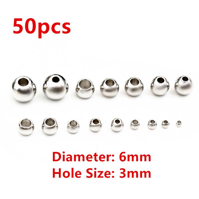 30-100pcs 2-8mm Stainless Steel Gold Color Spacer Beads Charm Loose Bead DIY Bracelets Necklace Beads for Jewelry Making Charms