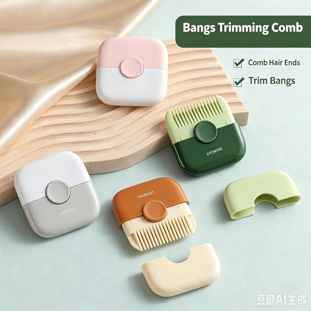 Mini Hair Clipper & Comb Set 2-in-1 | Safe Portable Hair Trimmer for Kids & Adults | Travel-Friendly Bangs & Split Ends Cutter