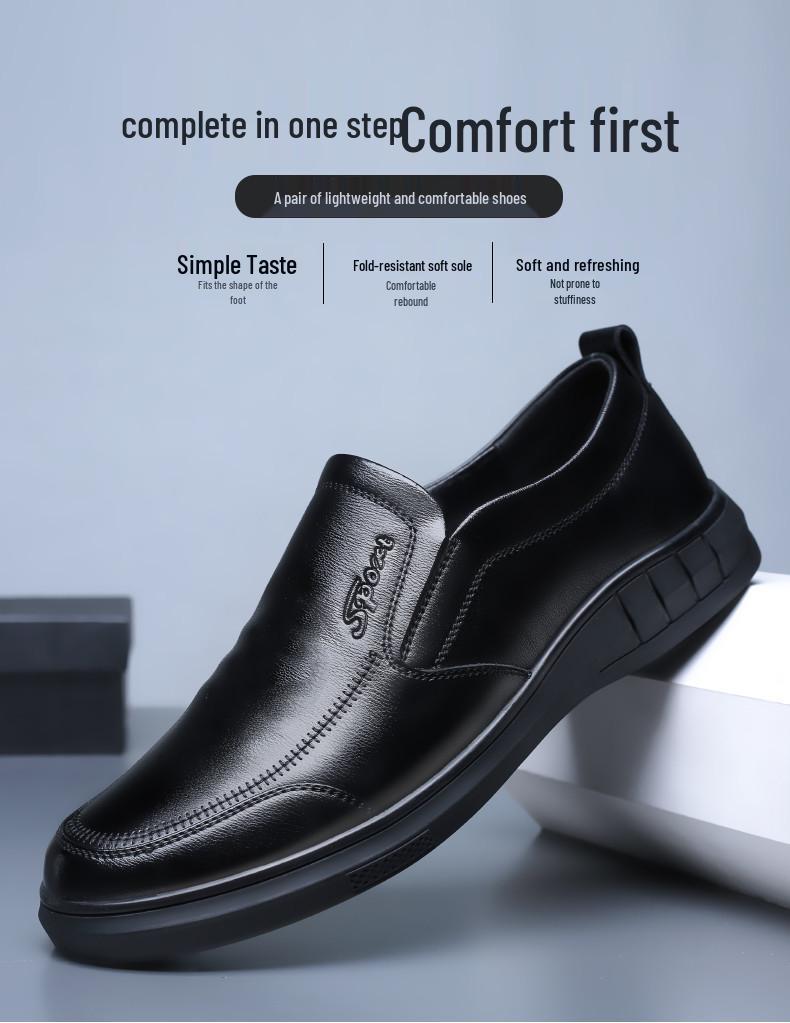 2025 Men's Soft Leather Non-Slip Casual Loafers - Formal & Business Style