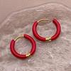 European Style Enamel Circle Earrings: High-End Versatile Women's Ear Jewelry