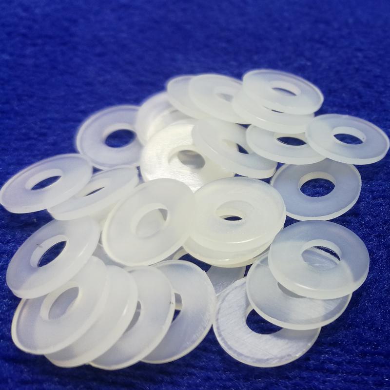 White Nylon Round Washer: Insulating, Wear-Resistant, Pressure-Resistant, High-Temperature Resistant Flat Rubber Gasket Spacer.