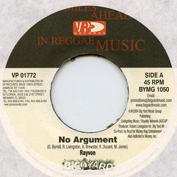 

7inch Record RAYVON - No Argument VP01772 VP US 2004 US Reggae, Ska & Dub